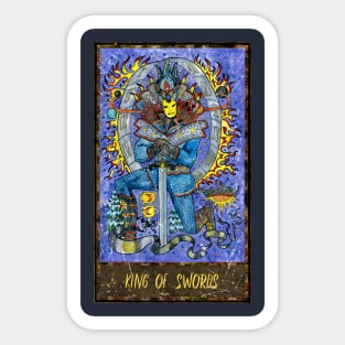 King Of Swords. Magic Gate Tarot Card Design. Sticker